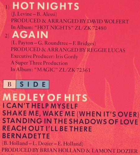 Four Tops: Hot Nights, Again, Medley of Hits, Motown (ZT 40848), D, 1986 Typ: 12" Best.-Nr.: Y246 Preis: 4,00 Euro.