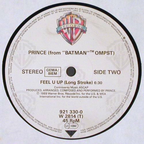 Prince: Partyman, videoMix &sol; Feel U Up 6:30, WEA (W 2814T), D, 1989 Typ: 12" Best.-Nr.: Y320 Preis: 6,00 Euro.