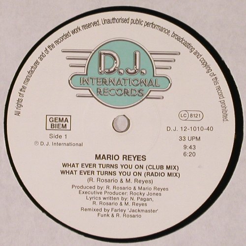 Reyes,Mario: What Ever Turns You On*2, DJ International (D.J. 12-1010-40), D Typ: 12" Best.-Nr.: Y325 Preis: 5,00 Euro.