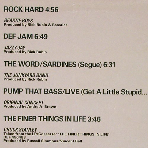 V.A.Kick It!-Def Jam Sampler Vol.1: Beastie Boys... Oran'JuiceJones, CBS (KIKIT1), UK, 1987 Typ: LP Best.-Nr.: Y6307 Preis: 7,50 Euro.