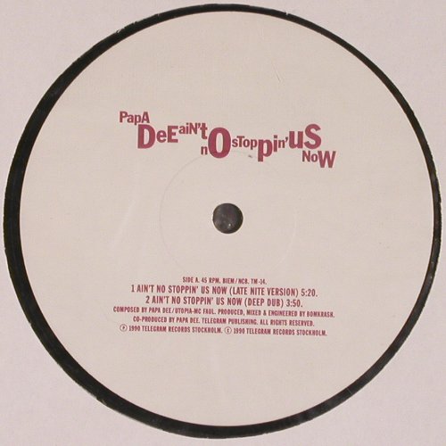 Papa Dee: Ain't No Stoppin' Us Now*4+1, Telegram(TM-14), S,33/45rpm, 1990 - LP - V4686 - 9,00 Euro