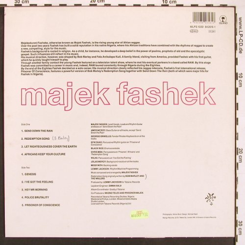 Fashek,Majek: Prisoner of Conscience (Nigeria), Mango (842616), UK, 1989 Typ: LP Best.-Nr.: V6191 Preis: 7,50 Euro