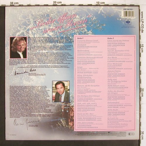 V.A.Lieder &ouml;ffnen unsere Herzen: Die Schallpl. zur Advendsgala, CBS (CBS 460180 1), NL, 1987 Typ: LP Best.-Nr.: V1141 Preis: 5,00 Euro.