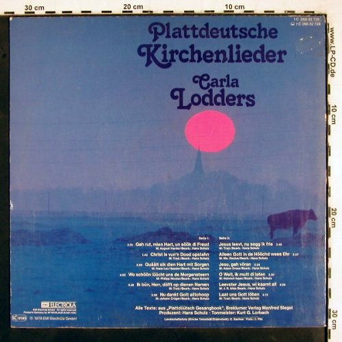 Lodders,Carla: Plattdeutsche Kirchenlieder, m /vg+, HörZu (066-32 729), D, 1978 Typ: LP Best.-Nr.: V3131 Preis: 5,00 Euro