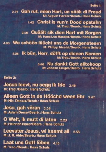 Lodders,Carla: Plattdeutsche Kirchenlieder, m /vg+, HörZu (066-32 729), D, 1978 Typ: LP Best.-Nr.: V3131 Preis: 5,00 Euro