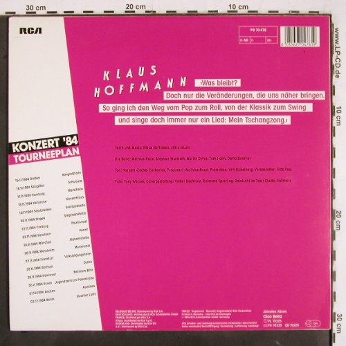 Hoffmann,Klaus: Konzert'84, RCA(PG 70 476), D, 1984 - LP - V3230 - 7,50 Euro