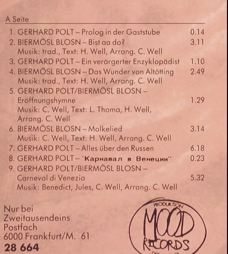 Polt,Gerhard u.d. Biermösl Blosn: Freibank Bayern, Mood(28 664), D, 1987 - LP - V3434 - 15,00 Euro