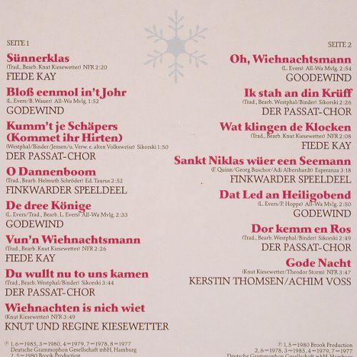V.A.Us Plattdüütsche Wiehnacht: Godewind, Kiesewetter, F.Kay..., Polydor (819 691-1), D Typ: LP Best.-Nr.: V5186 Preis: 6,00 Euro