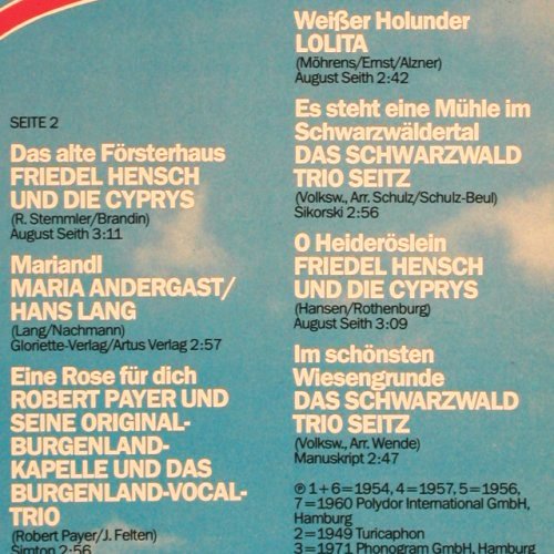 V.A.Lieder die zu Herzen gehen': Helga Reichel ... Trio Seitz, Polydor(819 554), D,  - LP - V6096 - 4,00 Euro