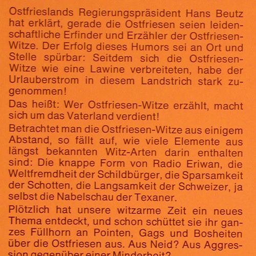 Flesner,Hannes: Ostfriesen-Witze, Fontana (6434 089), D Typ: LP Best.-Nr.: V6146 Preis: 7,50 Euro.