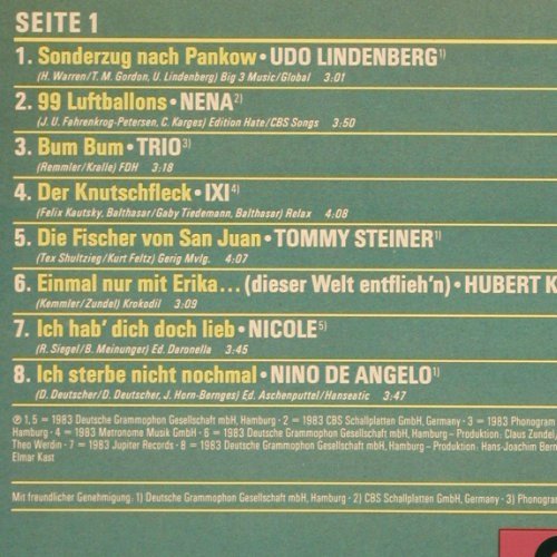 V.A.Super Schlagerparade 1983: Udo Lindenberg.. Hans Hartz, Polydor(819 622), D, 16Tr.,  - LP - V6183 - 3,00 Euro
