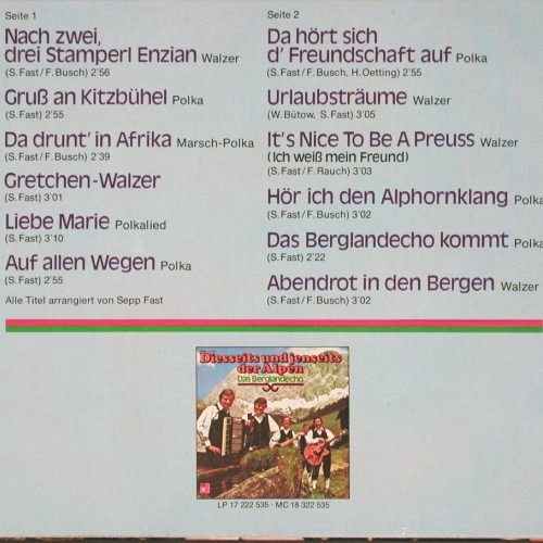 Berglandecho, Das: Kommt, signiert, BASF (17 227 464), D, 1975 Typ: LP Best.-Nr.: V6357 Preis: 7,50 Euro.