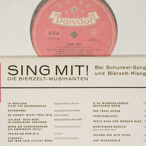 Bierzelt-Musikanten: Sing Mit !, vg+&sol;m-, Polydor (46553 LPHM), D, 1962 Typ: LP Best.-Nr.: V6434 Preis: 5,00 Euro.