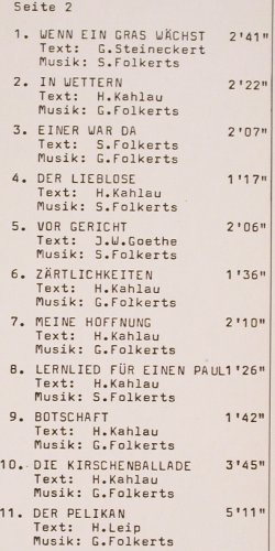 Folkerts - Susanne & Gerhard: In Wettern,Lieder Balladen...Facts, Teldec (66.23513), D, 1984 Typ: LP Best.-Nr.: V6496 Preis: 9,00 Euro.