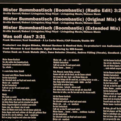 Goodluck: Mister Bummbastisch*3+1, Coconut (74321 33889 1), EC, 1996 Typ: 12" Best.-Nr.: V6565 Preis: 4,00 Euro.