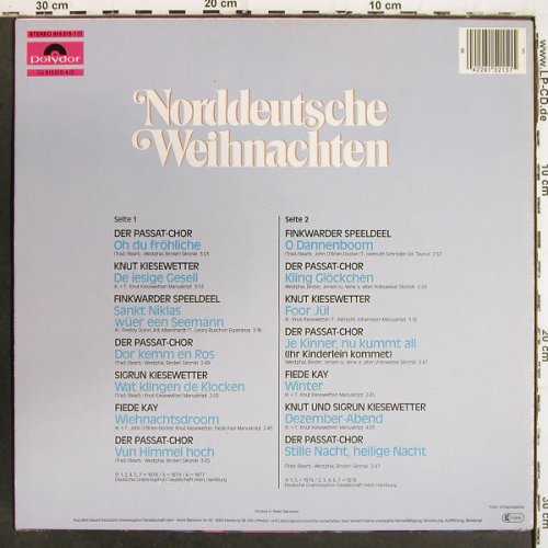 V.A.Norddeutsche Weihnachten: Passat Chor, Kiesewetter...14 Tr., Polydor (815 215-1), D Typ: LP Best.-Nr.: V6953 Preis: 6,00 Euro.