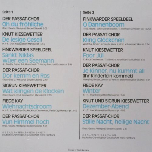 V.A.Norddeutsche Weihnachten: Passat Chor, Kiesewetter...14 Tr., Polydor (815 215-1), D Typ: LP Best.-Nr.: V6953 Preis: 6,00 Euro.