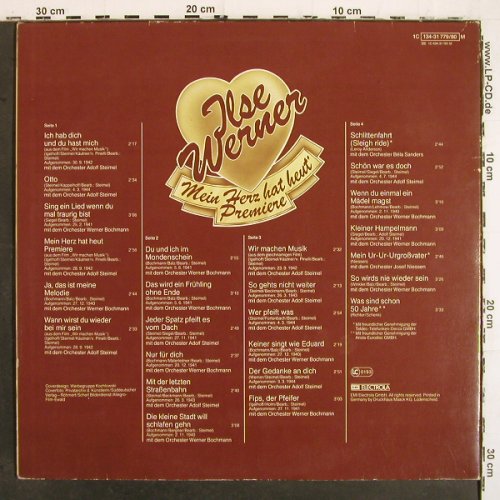 Werner,Ilse: Mein Herz hat heut Premiere, Foc, H&ouml;rZu Exclusiv(134-31 779/80 M), D,  - 2LP - V6961 - 9,00 Euro