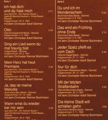 Werner,Ilse: Mein Herz hat heut Premiere, Foc, H&ouml;rZu Exclusiv(134-31 779/80 M), D,  - 2LP - V6961 - 9,00 Euro