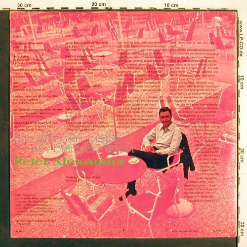 Alexander,Peter: Ein bi&szlig;chen Liebe-ein Bi&szlig;chen Wien, Amiga (8 55 245), DDR,vg+&sol;m-, 1971 Typ: LP Best.-Nr.: V7011 Preis: 5,00 Euro.