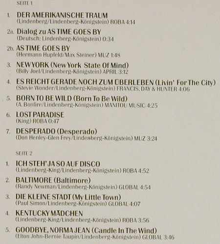 Lindenberg,Udo: Der Detektiv, Rock Revue 2, Foc, Telefunken (6.24091 AT), D, Booklet, 1979 Typ: LP Best.-Nr.: V7032 Preis: 9,00 Euro.