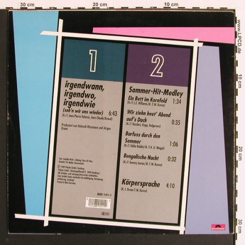 Drews,J&uuml;rgen: Irgendwann,Irgendwo +1, Medley, Polydor (889 141-1), D, 1989 Typ: 12" Best.-Nr.: V7159 Preis: 3,00 Euro.