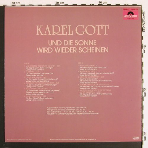 Gott,Karel: Und die Sonne wird wieder scheinen, Polydor(2372 105), D, 1981 - LP - V7267 - 4,00 Euro