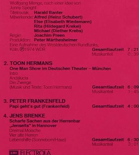 V.A.H&ouml;rZu-Lach Mit: Otto... Jens Brenke,  7 Tr., H�rZu/EMI(1C 062-29 554), D, 1974 - LP - V7311 - 6,00 Euro