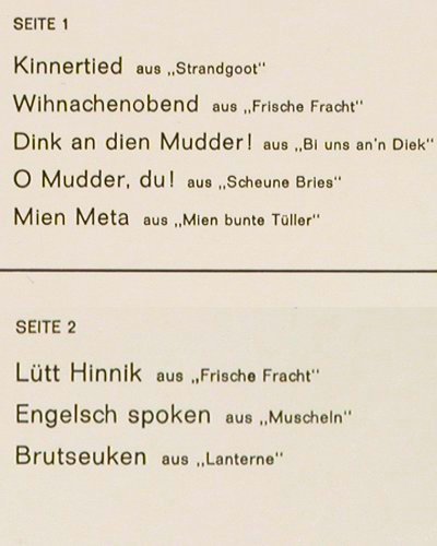 Kinau,Rudolf: H&ouml;r Mal'n Beten To, Telefunken (NT 405), D Typ: LP Best.-Nr.: V7499 Preis: 5,00 Euro.