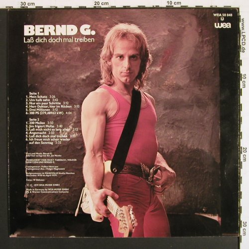 Bernd G.: La&szlig; dich doch mal treiben, WEA(WEA 58 048), D, 1979 - LP - V7532 - 9,00 Euro