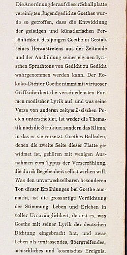 Quadflieg,Will & E.Ginsberg: J.W.Goethe:Jugendlyrik & Balladen, Deutsche Gramophon(43 008), D,  - LP - X1560 - 6,00 Euro