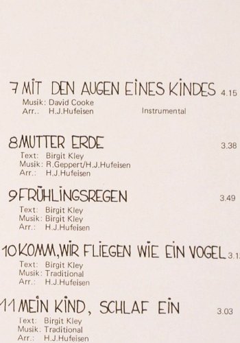 Kley,Birgit & Hans Jürgen Hufeisen: Die Kinder, Lieder von & mit, RM(92360), D, 1987 - LP - X6217 - 3,00 Euro