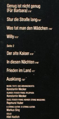 Wecker,Konstantin: Genug ist nicht Genug, Polydor(2371 808), D, 1977 - LP - Y251 - 6,00 Euro