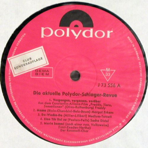 V.A.Die Aktuelle Schlagerrevue: Freddy.. Kurt Stelly, Polydor, Club Auflage(J 73 556), D, Mono, 1965 - 10inch - Y3015 - 4,00 Euro