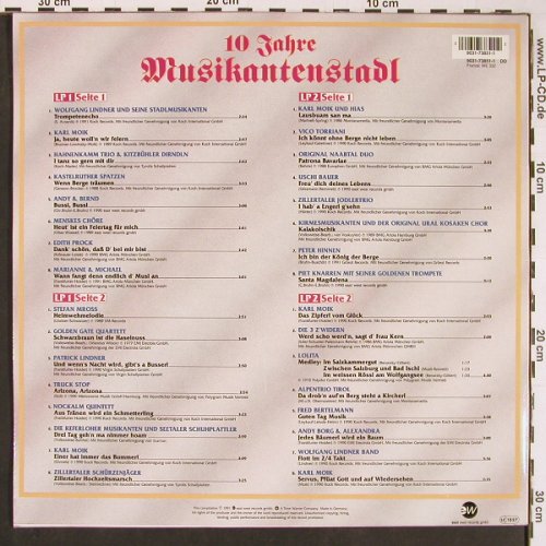 V.A.10 Jahre Musikantenstadl: Das festl.Jubil&auml;ums-Album, EastWest (9031-73851-1), D, 1991 Typ: 2LP Best.-Nr.: Y309 Preis: 7,50 Euro.