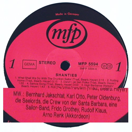 V.A.Shanties: Jakschtat, Seelords, ArnoRenk..u.a., MFP (MFP 5594), D, 12Tr. Typ: LP Best.-Nr.: Y4507 Preis: 5,00 Euro.