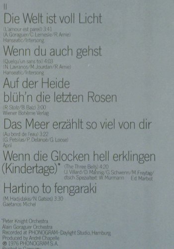 Mouskouri,Nana: Die Welt ist voll Licht, Philips (9120 086), D, 1976 Typ: LP Best.-Nr.: Y536 Preis: 5,00 Euro.