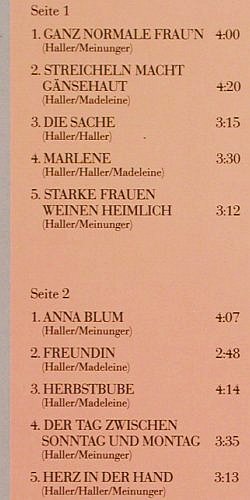 Haller,Hanne: Ganz Normale Frau'n, Metronome(831072-1), D, 1986 - LP - Y844 - 6,00 Euro
