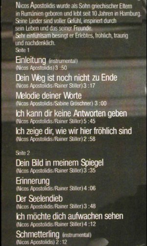 Apostolidis,Nicos: Spiegel der Erinnerung, Telefunken (6.24429 AS), D, 1980 Typ: LP Best.-Nr.: Y953 Preis: 6,00 Euro.