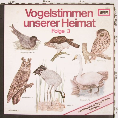 Vogelstimmen unserer Heimat: Folge 3, Europa(111 082.9), D, 1978 - LP - V2556 - 6,00 Euro