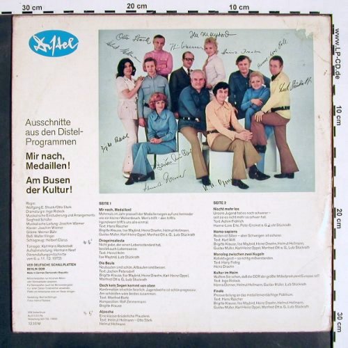 Distel: Mir nach zum Busen der Kultur! Auss, Litera, spielt gut(8 65 202), DDR,vg+/vg, 1974 - LP - V4173 - 7,50 Euro