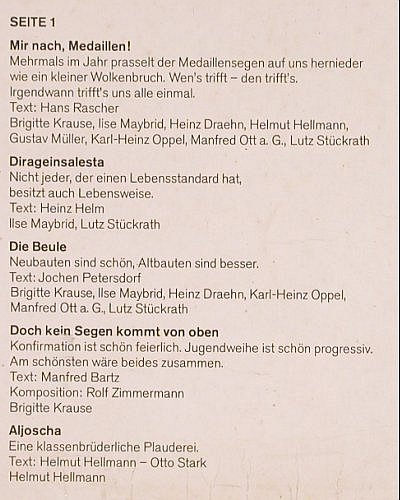 Distel: Mir nach zum Busen der Kultur! Auss, Litera, spielt gut(8 65 202), DDR,vg+/vg, 1974 - LP - V4173 - 7,50 Euro