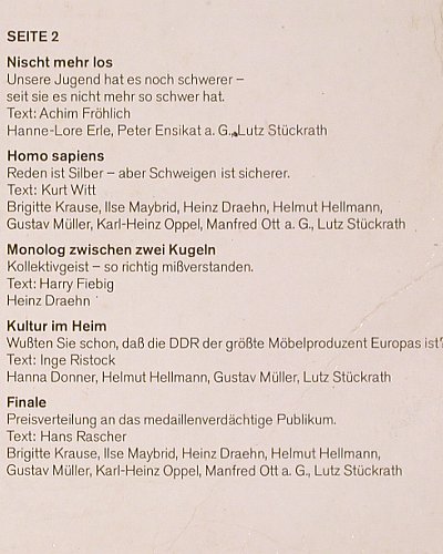 Distel: Mir nach zum Busen der Kultur! Auss, Litera, spielt gut(8 65 202), DDR,vg+/vg, 1974 - LP - V4173 - 7,50 Euro