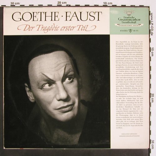 Goethe,J.W.von: Der Tragödie erster Teil, D.Gr. Literatur(414 003), D, Mono,  - LP - V4363 - 9,00 Euro