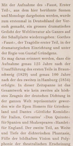 Goethe,J.W.von: Der Tragödie erster Teil, D.Gr. Literatur(414 003), D, Mono,  - LP - V4363 - 9,00 Euro