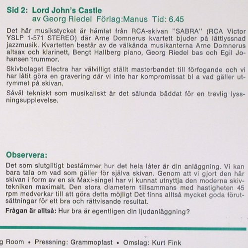 Testskiva- Hifi & Music-Testplatte: Prova Din Anlängering Med, Hifi & Music (HI FI 78), S Typ: 12" Best.-Nr.: V4479 Preis: 7,50 Euro