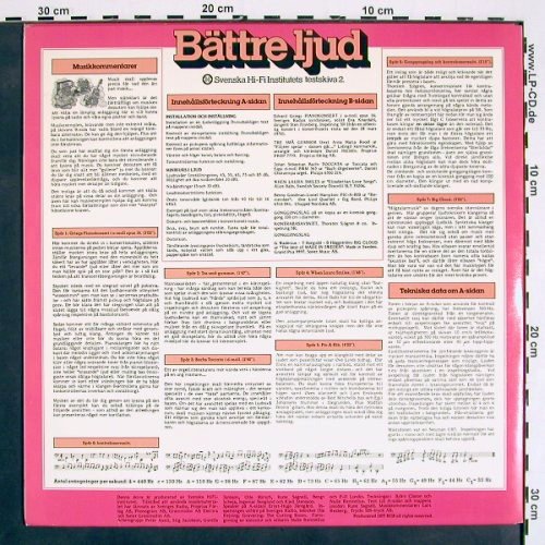 Testskiva 2 -Bättre ljud-Testplatte: Testskivan för alla som har stereo., Svenka HiFi Institut (76.23 678-01-2), S, Foc, 1977 Typ: LP Best.-Nr.: V4480 Preis: 7,50 Euro