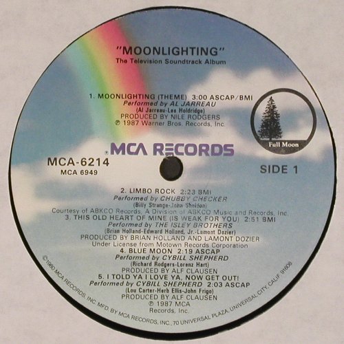 Moonlighting: The Television Soundtrack Album, MCA (MCA-2614), US, co, 1987 Typ: LP Best.-Nr.: V4611 Preis: 4,00 Euro