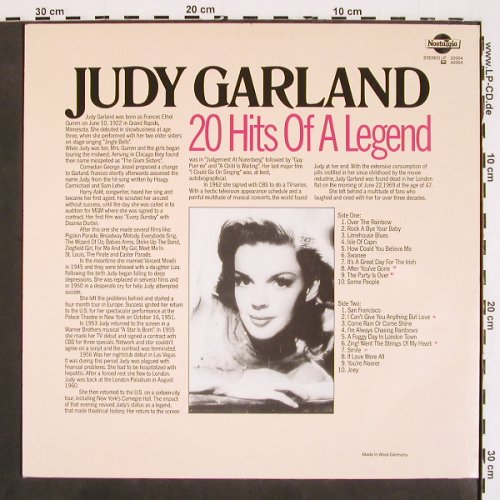 Garland,Judy: 20 Hits of a Legend (hist rec.), Nostalgia (22004), D Typ: LP Best.-Nr.: V4718 Preis: 7,50 Euro