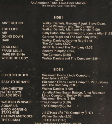 Hair - Public Theater: An American Tribal loverock Musical, RCA (PRS-319), US, 1975 Typ: LP Best.-Nr.: V4747 Preis: 7,50 Euro